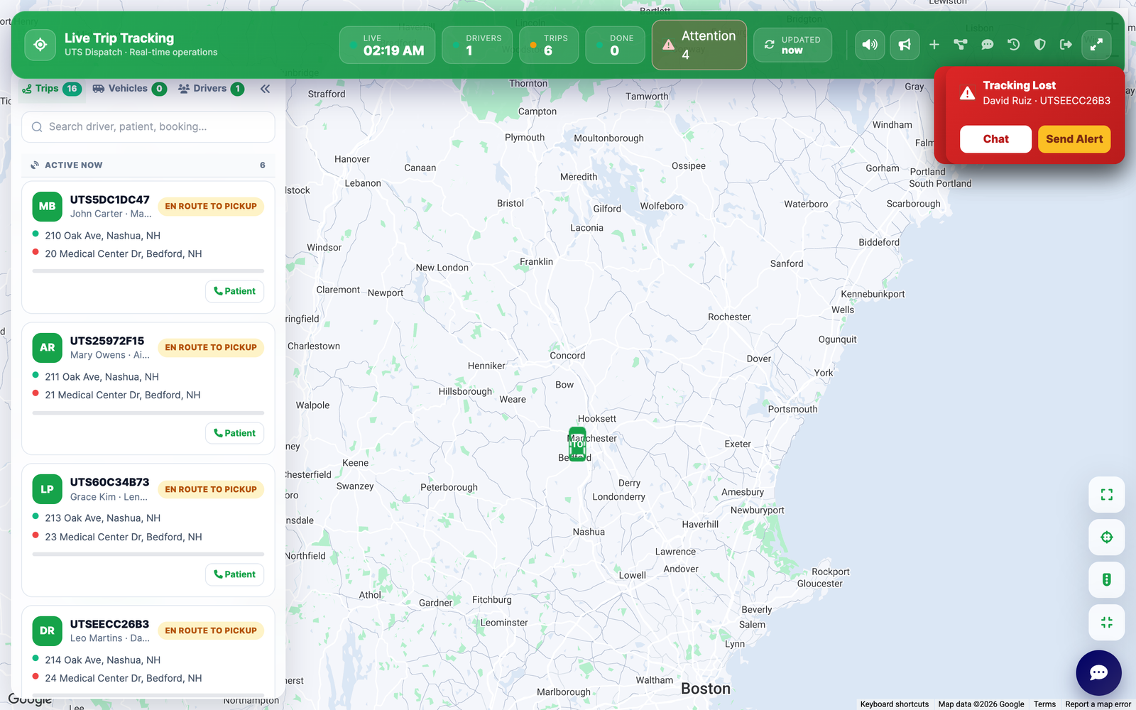 Live GPS tracking